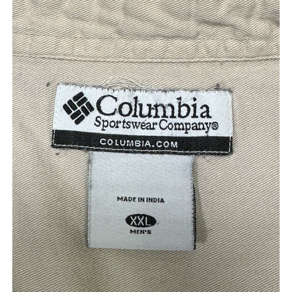 Columbia Mens Flannel Checkered Shirt Size 2XL Long Sleeve Button Up Dark Green - Picture 3 of 8